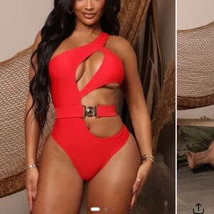 Fashion Nova Red Cutout Bikini